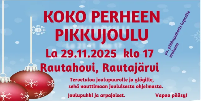 Koko perkeen pikkujoulut Rautahovissa